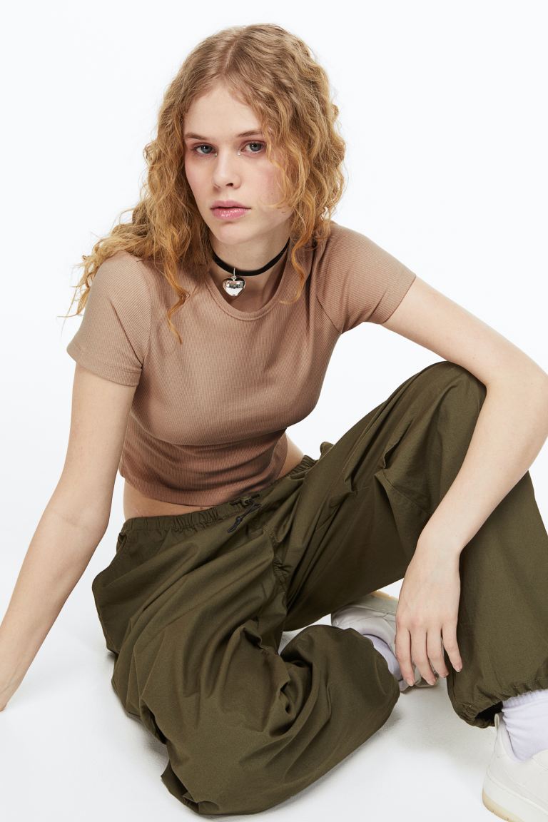 Cotton jersey top - الصورة 2